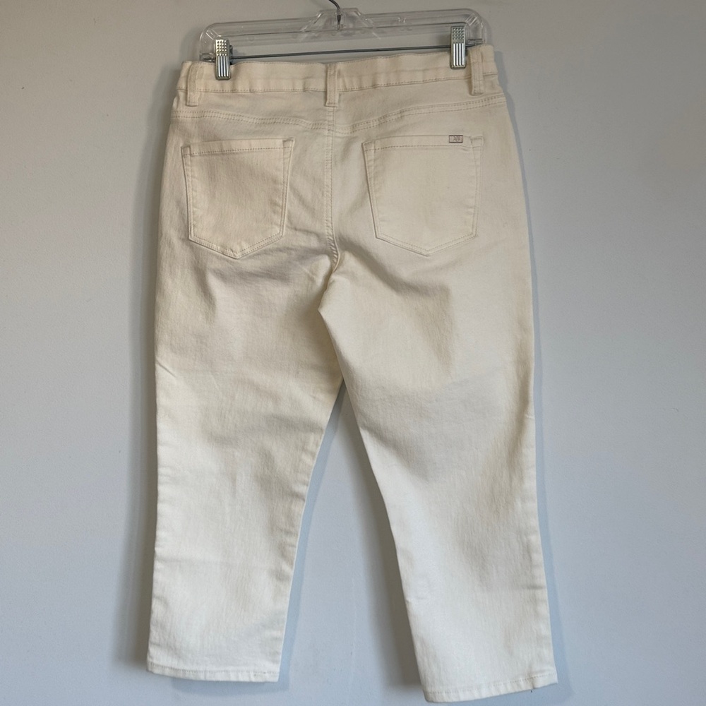 Diane Gilman DG2 Cropped Stretch White Denim Jeans Women's SZ12P. - Picture 2 of 14